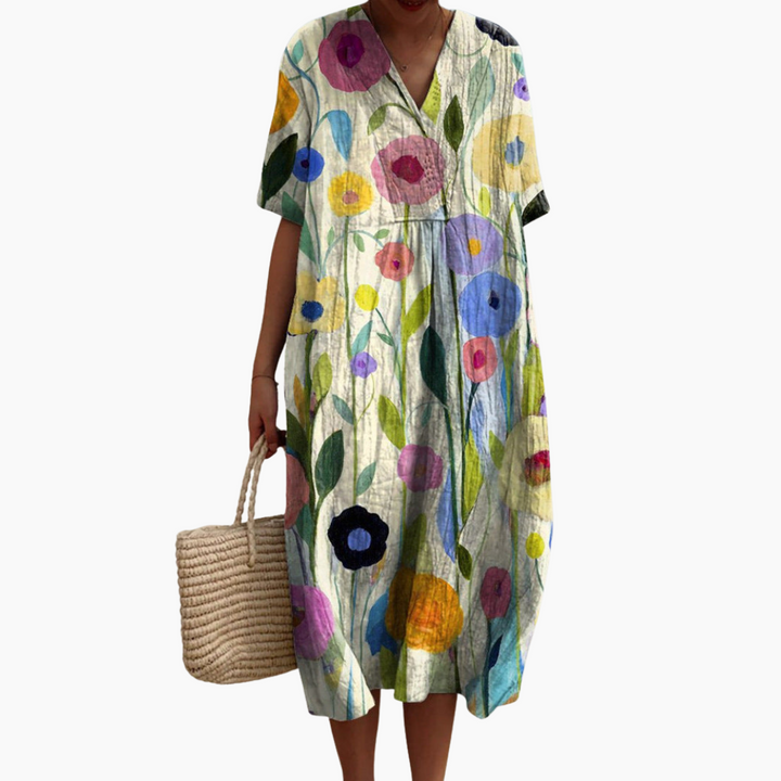 Damen Sommerkleid Mit Blumenmuster | Bunt & Bequem