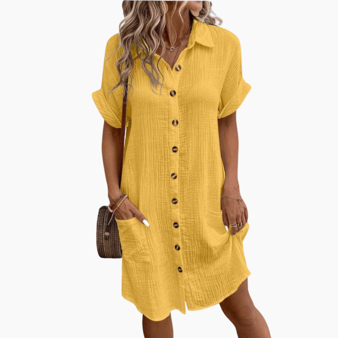Damen Hemdkleid Mit Kragen | Lässig & Midi