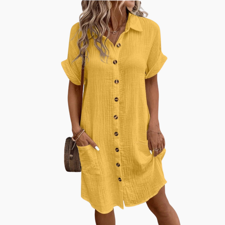 Damen Hemdkleid Mit Kragen | Lässig & Midi