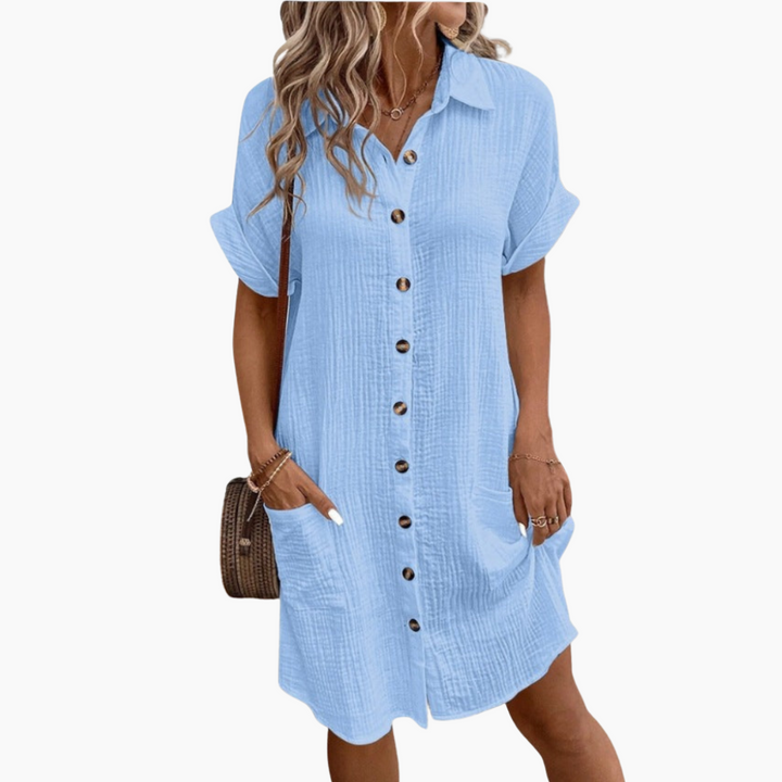 Damen Hemdkleid Mit Kragen | Lässig & Midi
