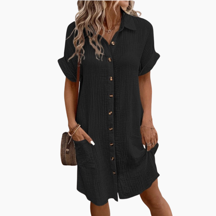 Damen Hemdkleid Mit Kragen | Lässig & Midi