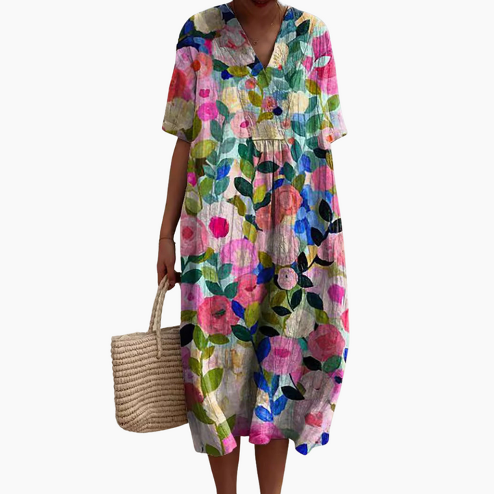 Damen Sommerkleid Mit Blumenmuster | Bunt & Bequem